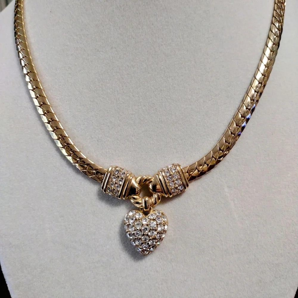 Swarovski Gold Heart Necklace - Picture 7 of 9